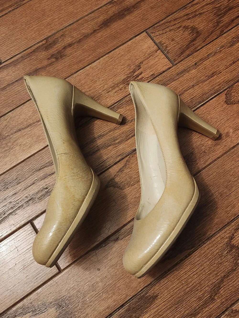 Naturalizer N5 Comfort Lennox Beige‎ Leather Women's Heels Size 8
